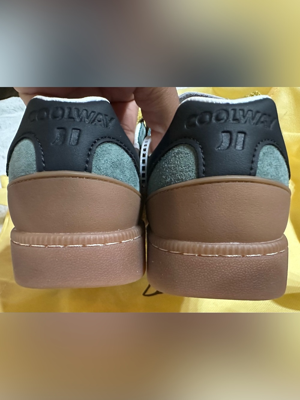 Coolway Goal Green Athletic Sneakers Leather Detail Retro Style - Picture 9 of 13